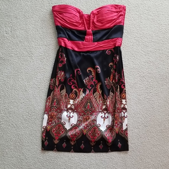 BeBe Silk Tube Dress with V-neck (Sz small) - Picture 1 of 6